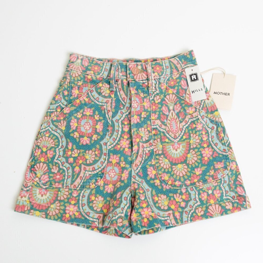 MOTHER The Curbster Floral Shorts Under The Rug Boho Hippie Retro NWT - Picture 4 of 16